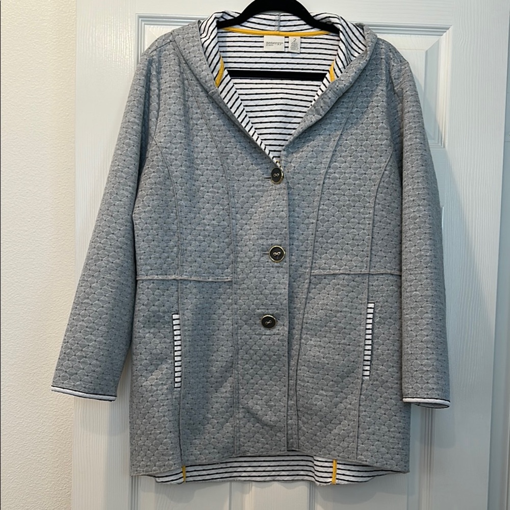 Chico’s Zenergy Gray Quilted Utility Jacket